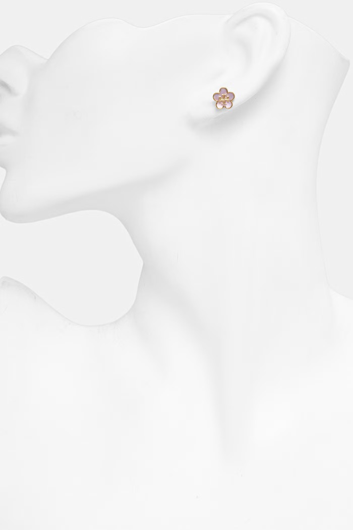 Akcesoria Tory Burch kolczyki damskie pozłacane masa perłowa ForgetMe 157351 różowy