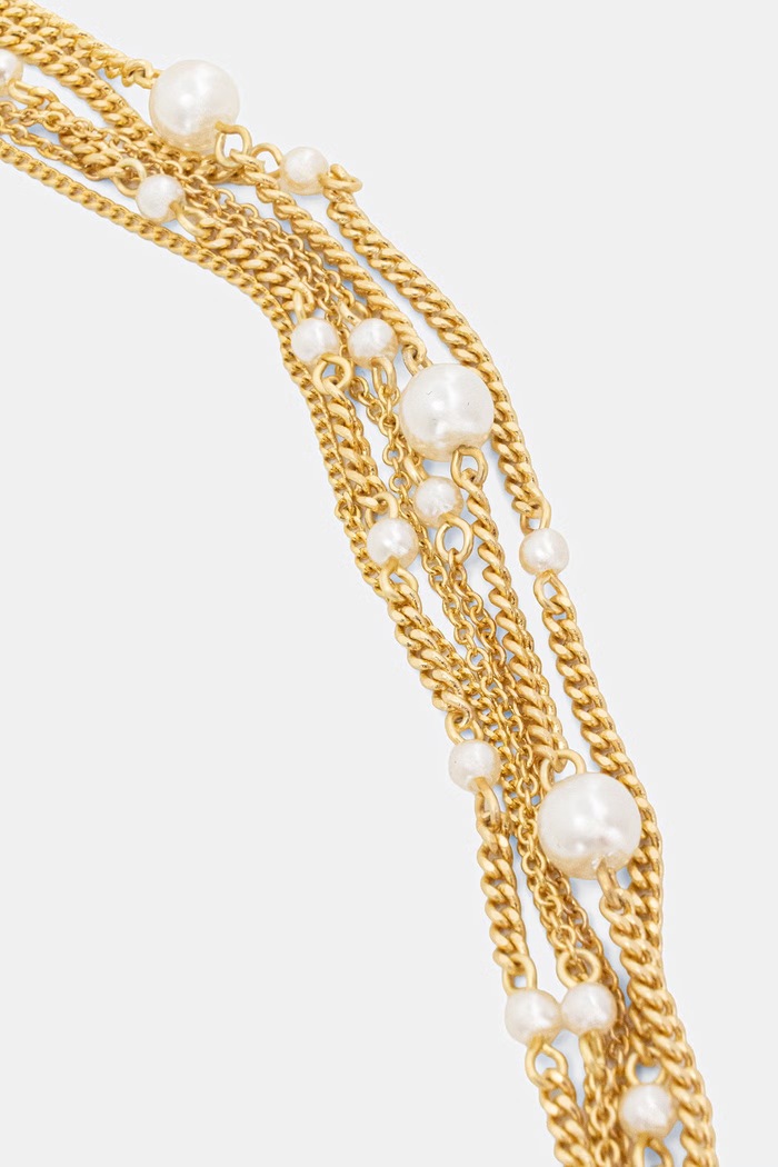 AllSaints naszyjnik damski mosiężny z cyrkonią 37585275GLD720 złoty AW26