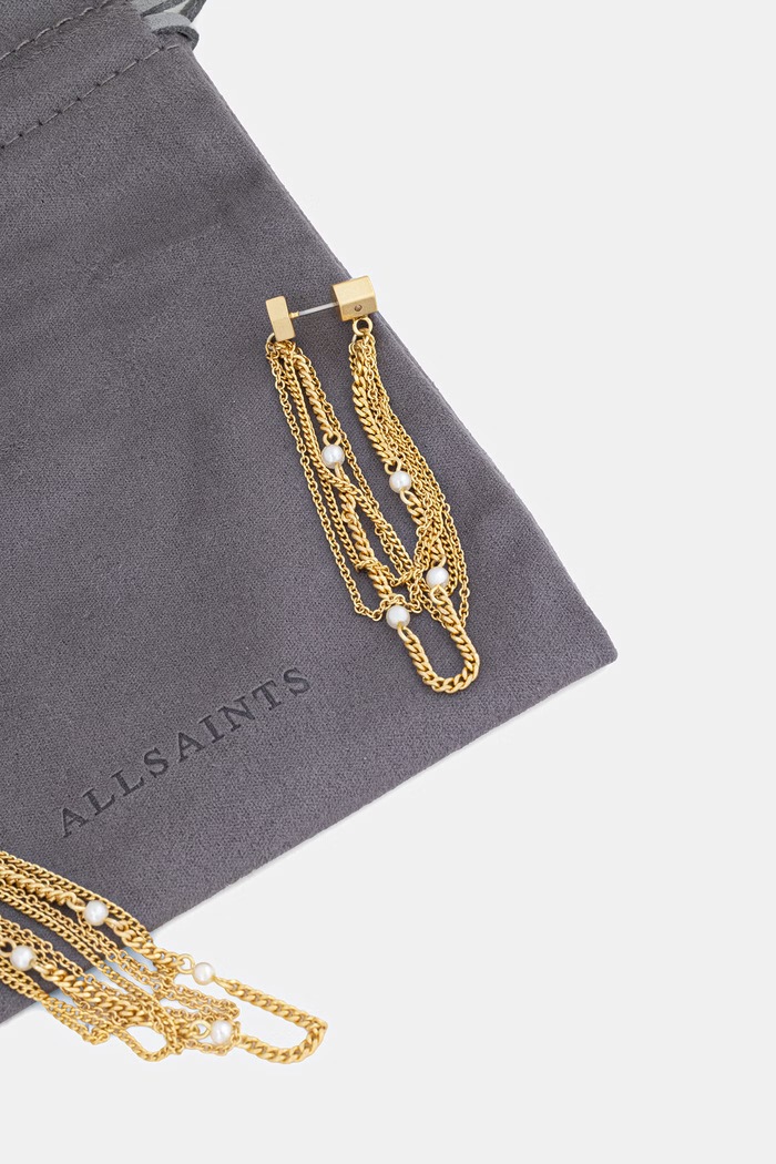 AllSaints kolczyki damskie metalowe złoty 37585248GLD720