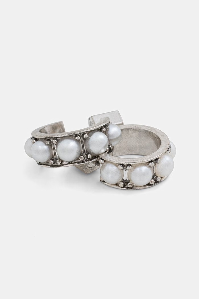 AllSaints náušnice dámské mosazné s kubickým zirkonem 37585219SLV127 stříbrná AW26