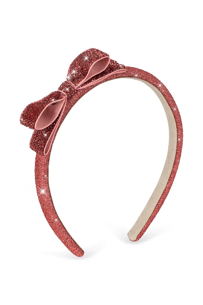 Konges Sløjd Opaska do włosów dziecięca VELVET BOW HAIRBRACE KS106640.9BY2 różowy AW26
