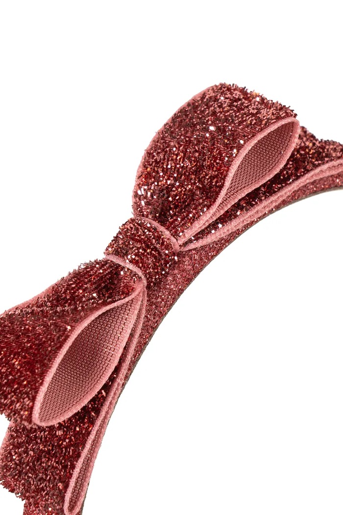 Dziewczynka Konges Sløjd Opaska do włosów dziecięca VELVET BOW HAIRBRACE KS106640.9BY2 różowy