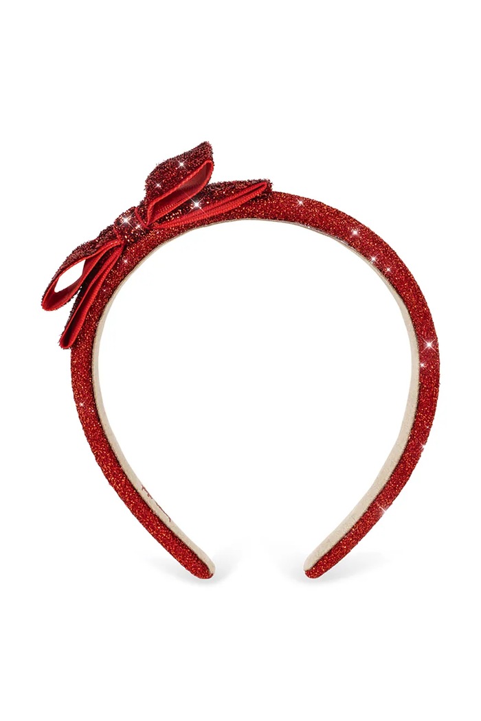 Konges Sløjd Opaska do włosów dziecięca VELVET BOW HAIRBRACE bordowy KS106640.9BY2