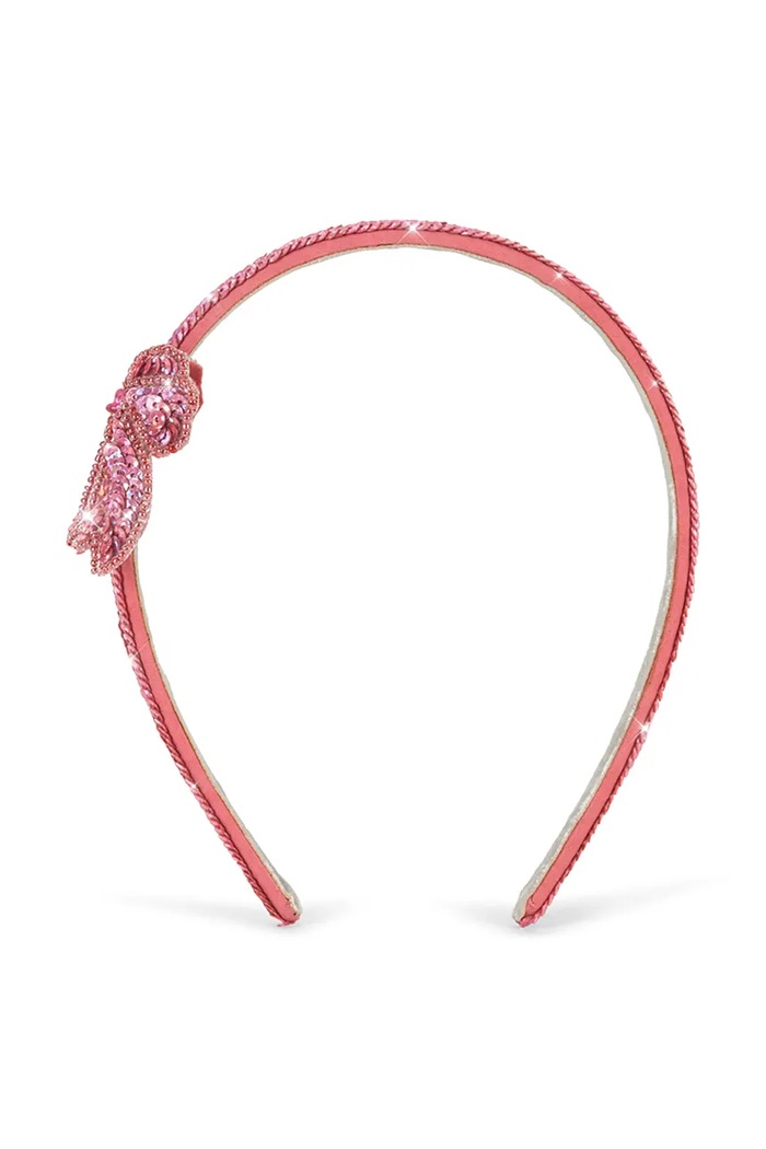 Konges Sløjd Opaska do włosów dziecięca SEQUIN BOW HAIRBRACE KS106598.9BY2 różowy AW26