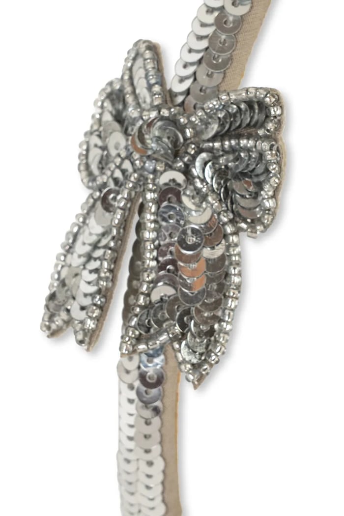 Dziewczynka Konges Sløjd Opaska do włosów dziecięca SEQUIN BOW HAIRBRACE KS106598.9BY2 srebrny