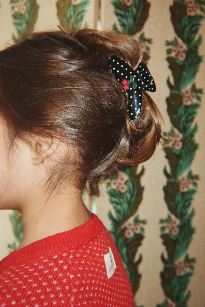Konges Sløjd Klamra do włosów dziecięca CHERRY DOT BIG HAIR CLAW granatowy KS106409.9BY2