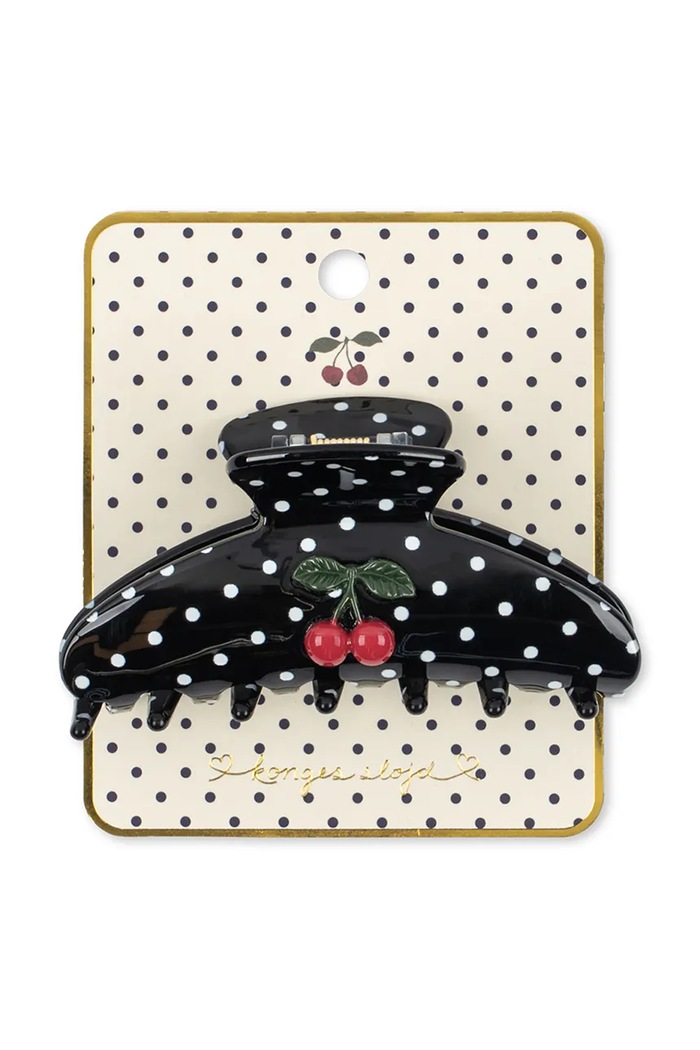 Dziewczynka Konges Sløjd Klamra do włosów dziecięca CHERRY DOT BIG HAIR CLAW KS106409.9BY2 granatowy