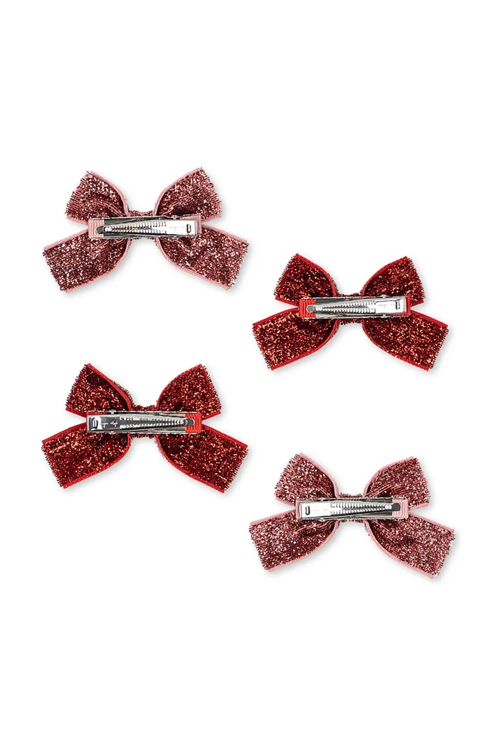 Dziewczynka Konges Sløjd Spinki do włosów dziecięce 4 PACK MICKI BOW HAIR CLIPS 4-pack KS106357.9BY2 czerwony