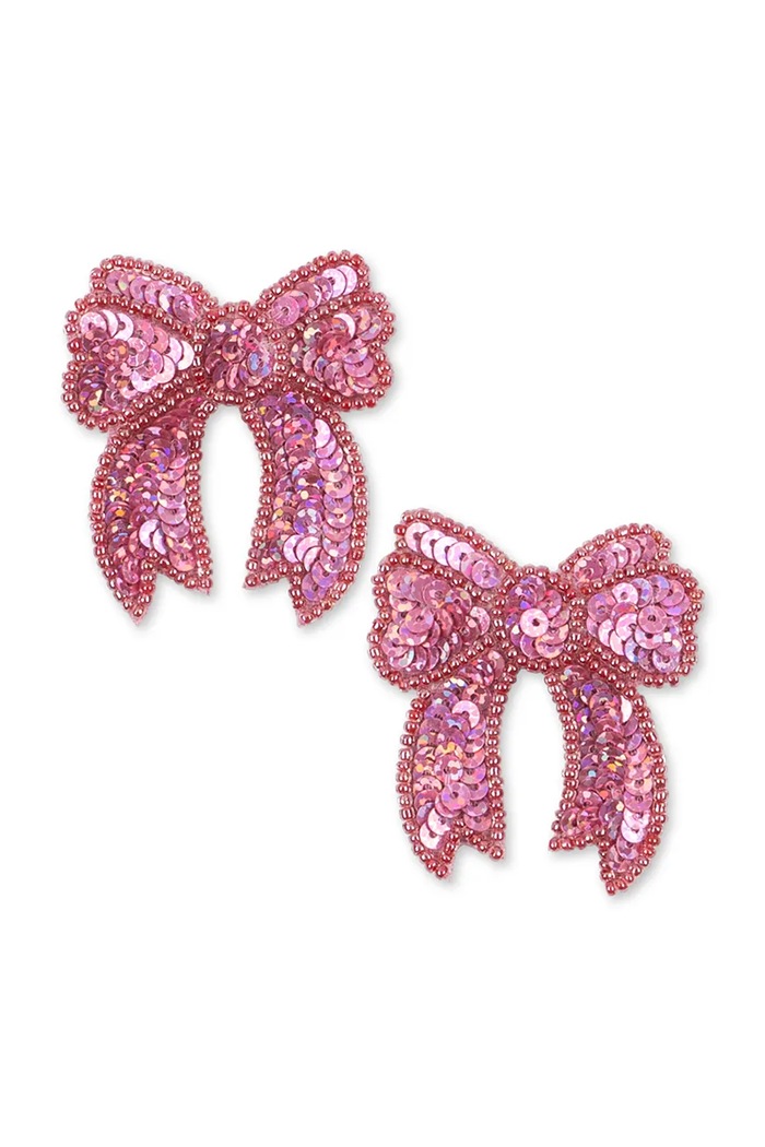 Konges Sløjd Spinki do włosów dziecięce 2 PACK SEQUIN BOW HAIR CLIP KS106353.9BY2 różowy AW26