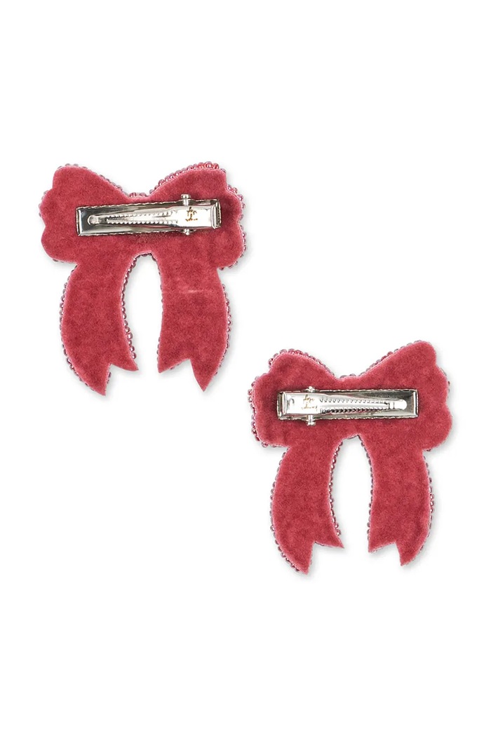 Dziewczynka Konges Sløjd Spinki do włosów dziecięce 2 PACK SEQUIN BOW HAIR CLIP KS106353.9BY2 różowy