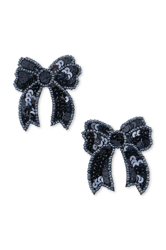 Konges Sløjd Spinki do włosów dziecięce 2 PACK SEQUIN BOW HAIR CLIP KS106353.9BY2 granatowy AW26