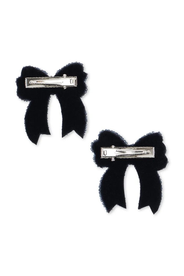 Dziewczynka Konges Sløjd Spinki do włosów dziecięce 2 PACK SEQUIN BOW HAIR CLIP KS106353.9BY2 granatowy