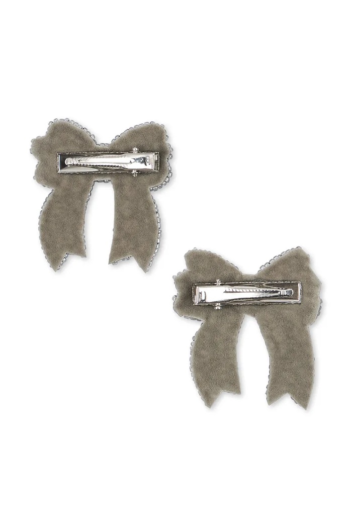 Dziewczynka Konges Sløjd Spinki do włosów dziecięce 2 PACK SEQUIN BOW HAIR CLIP KS106353.9BY2 srebrny