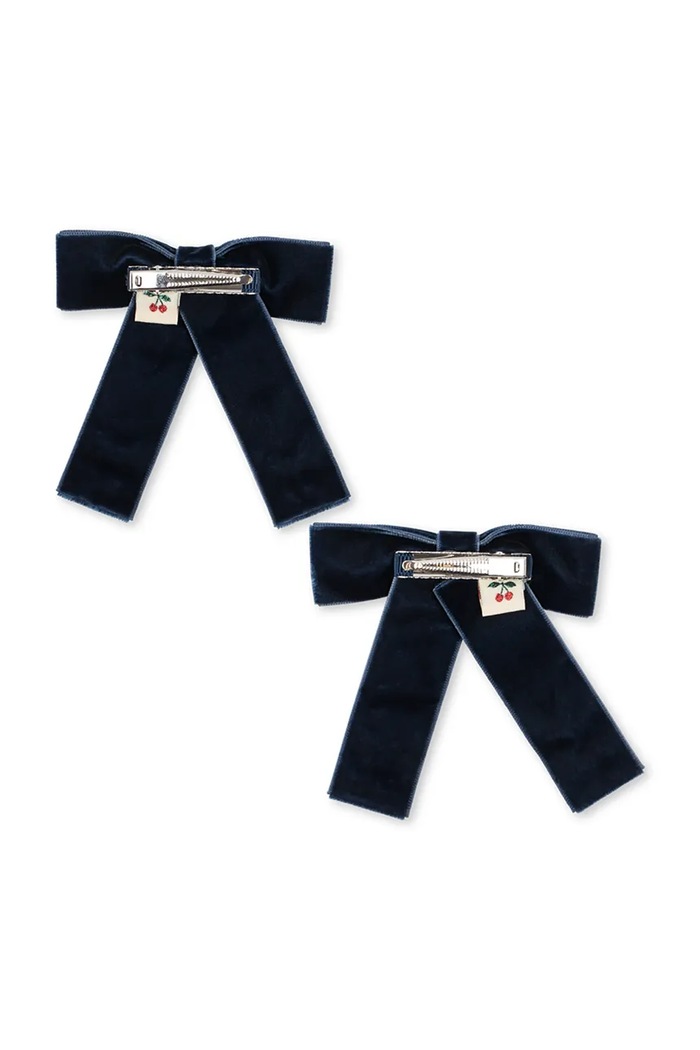 Dziewczynka Konges Sløjd Spinki do włosów dziecięce 2 PACK JULIETTE BOW HAIR CLIP KS106345.9BY2 granatowy