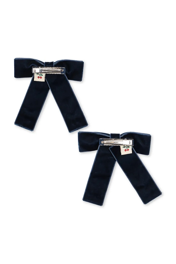 Dziewczynka Konges Sløjd Spinki do włosów dziecięce 2 PACK JULIETTE BOW HAIR CLIP KS106345.9BY2 granatowy