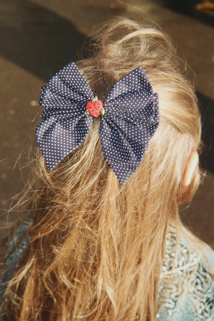 Konges Sløjd Ukosnice za kosu za djecu ROSE ROUGE BOW HAIR CLIP mornarsko plava KS106221.9BY2