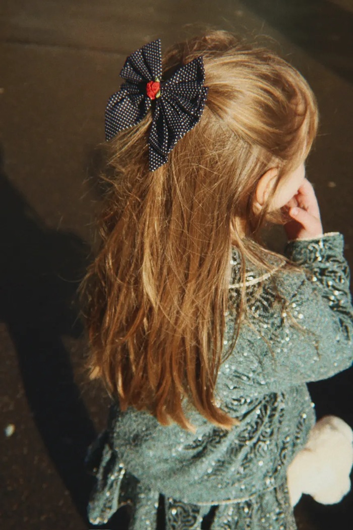 Ukosnice za kosu za djecu ROSE ROUGE BOW HAIR CLIP Konges Sløjd mornarsko plava KS106221.9BY2
