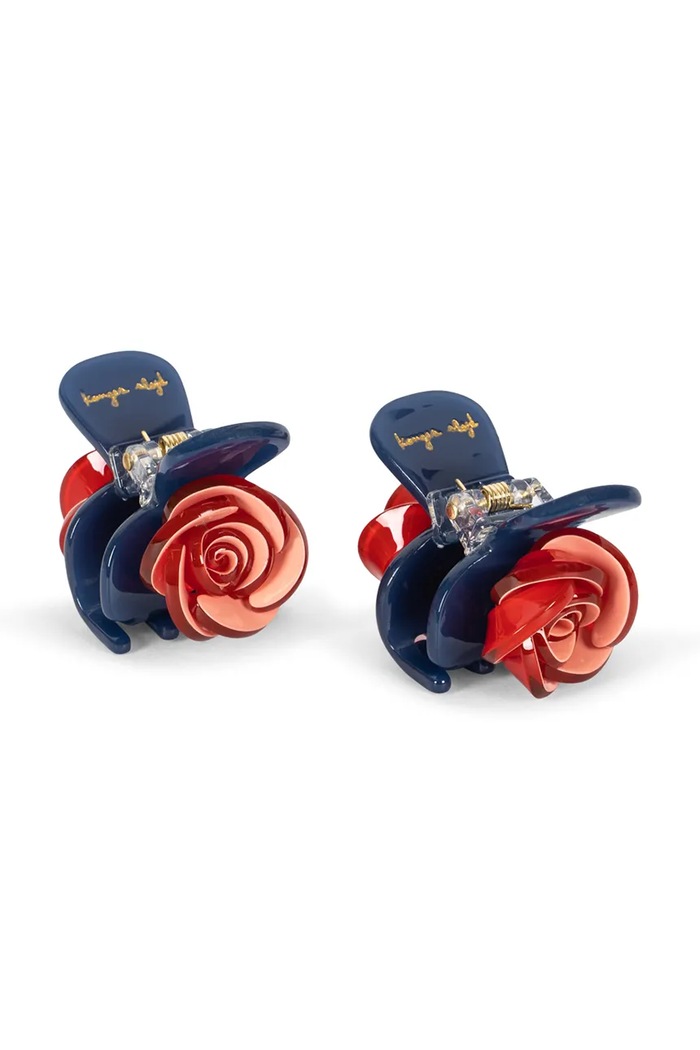 Konges Sløjd Ukosnice za kosu za djecu 2 PACK ROSE HAIR CLAW SMALL 2-pack KS105855.9BY2 mornarsko plava AW26