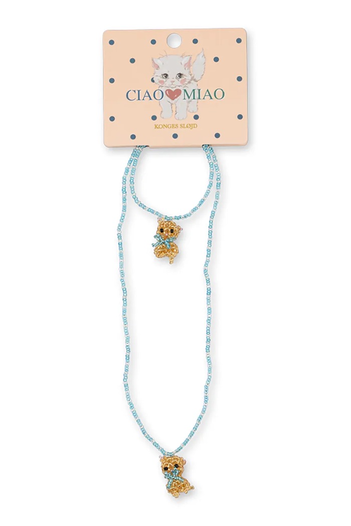 Konges Sløjd Komplet nakita za djecu KITTY NECKLACE AND BRACELET SET plava KS106084.9BY2