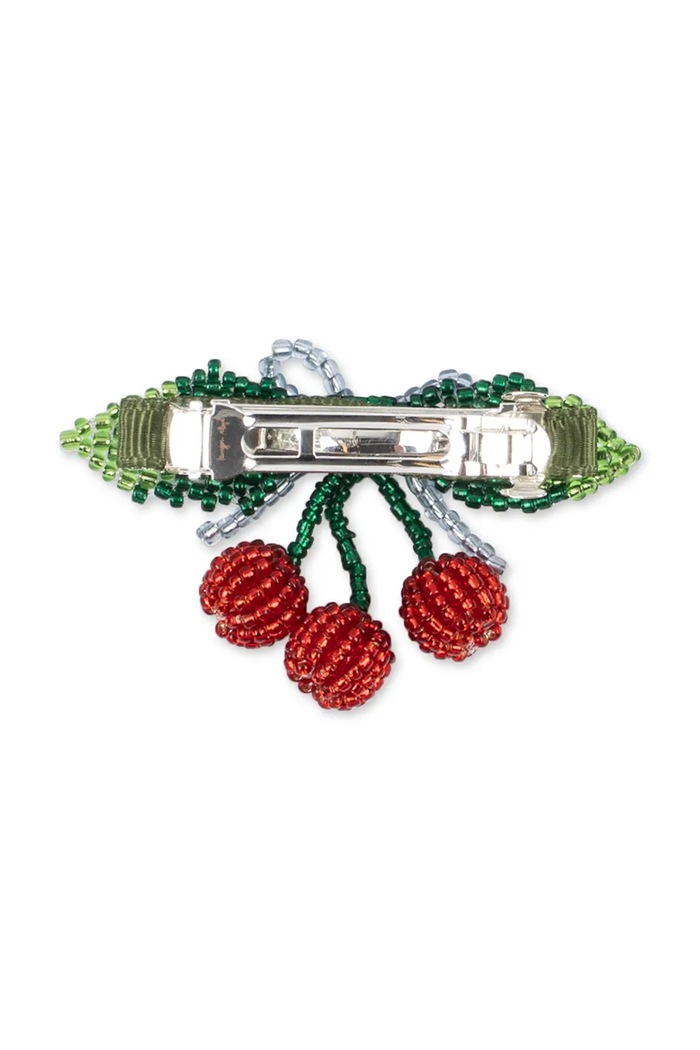 Ukosnica za kosu za djecu BEADED CHERRY BOW BIG HAIR CLIP Konges Sløjd KS105902.9BY2 crvena