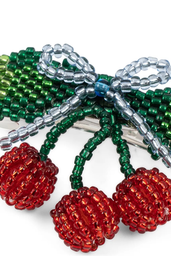 Ukosnica za kosu za djecu BEADED CHERRY BOW BIG HAIR CLIP Konges Sløjd crvena KS105902.9BY2