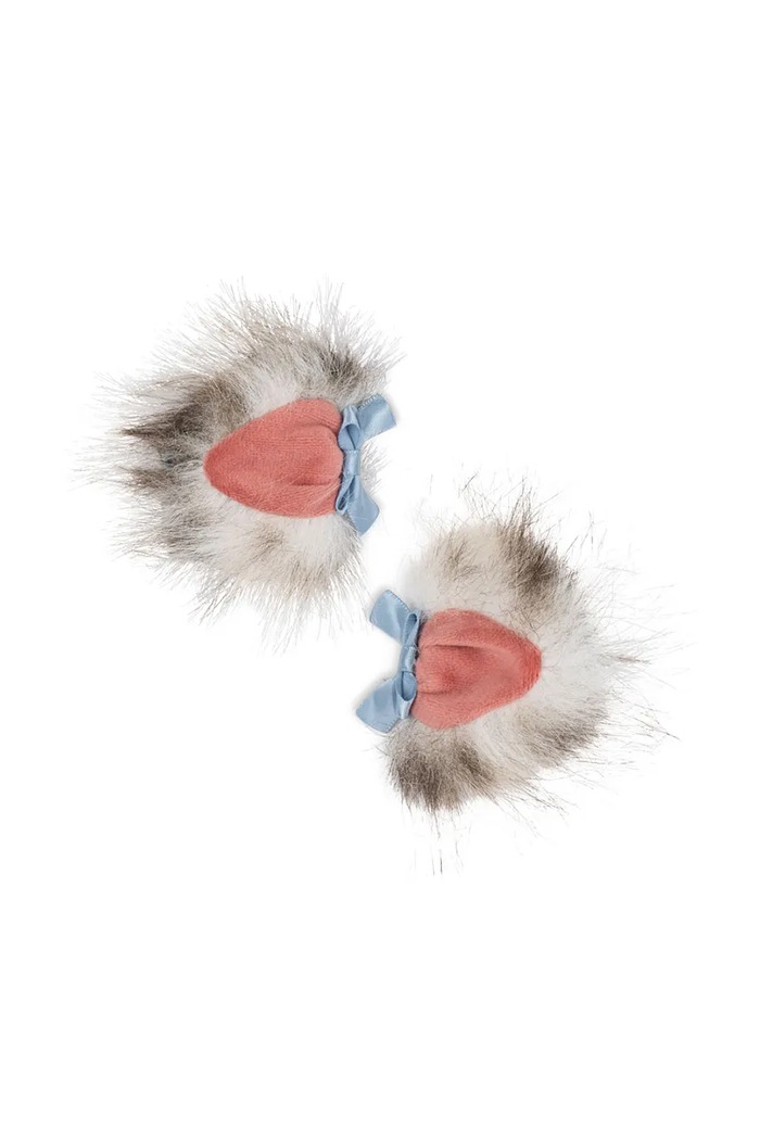 Djevojčice Konges Sløjd Ukosnice za kosu za djecu 2 PACK KITTY FURRY EAR CLIP KS105845.9BY2 siva