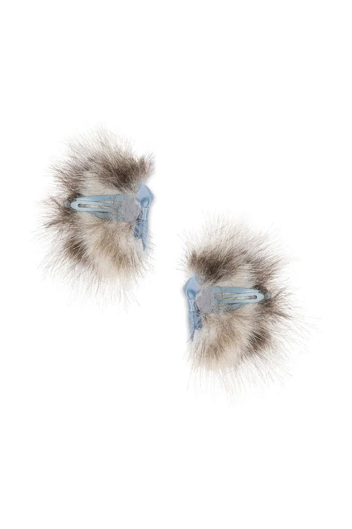 Ukosnice za kosu za djecu 2 PACK KITTY FURRY EAR CLIP Konges Sløjd KS105845.9BY2 siva