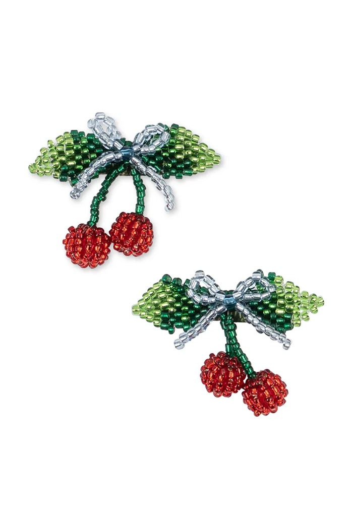 Konges Sløjd Ukosnice za kosu za djecu 2 PACK BEADED CHERRY BOW HAIR CLIP KS105827.9BY2 crvena AW26