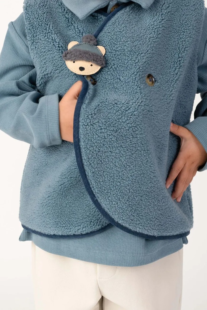 Fete Donsje ac de păr pentru copii din piele Stanzen Clip Polar Bear 6031307 bej