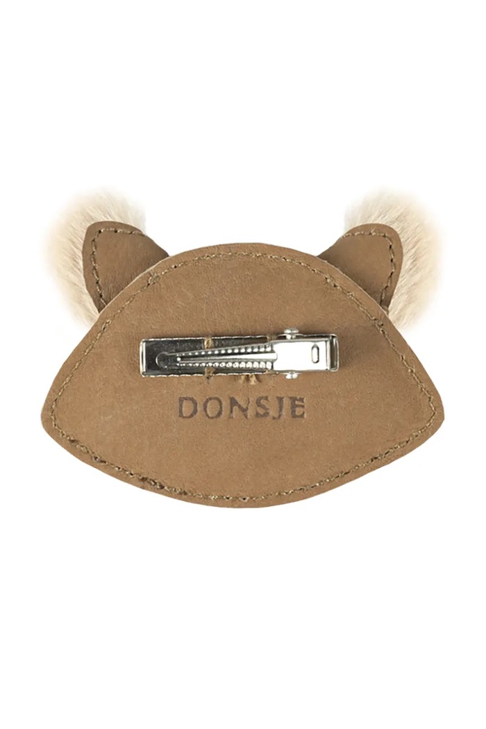 Fete Donsje ac de păr pentru copii din piele Josy Exclusive Hairclip Raccoon 6009140 bej