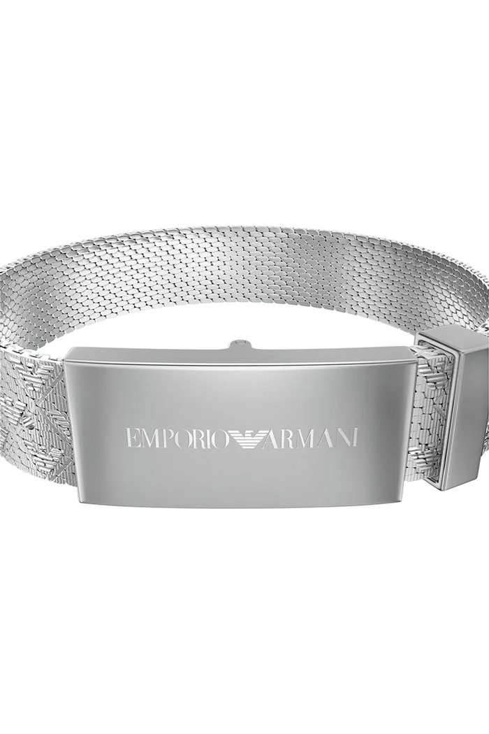 Emporio Armani Bransoletka męska ze stali nierdzewnej Eagle Logo EGS3363040 srebrny AW26