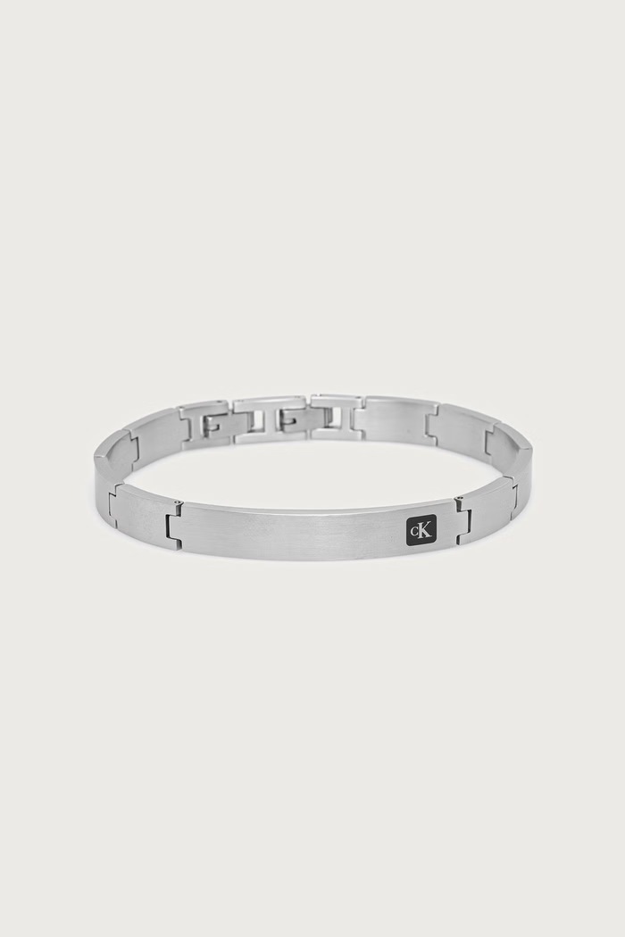 Calvin Klein Bransoletka męska ze stali nierdzewnej Architectural ID srebrny 35100103