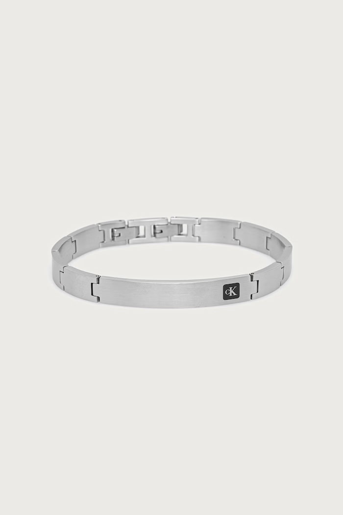 Calvin Klein Bransoletka męska ze stali nierdzewnej Architectural ID srebrny 35100103