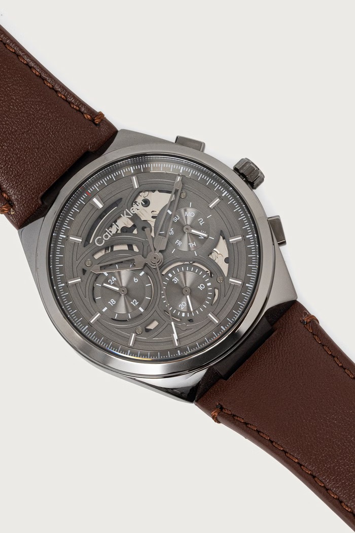 Calvin Klein Zegarek męski Distinguish Skeleton 25200576 szary AW26