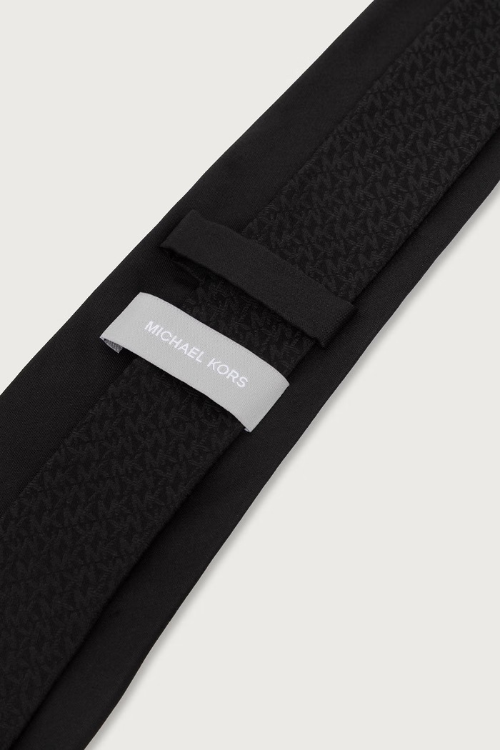 Zestaw krawat i poszetka męski jedwabny Michael Kors MK0DT00260 czarny