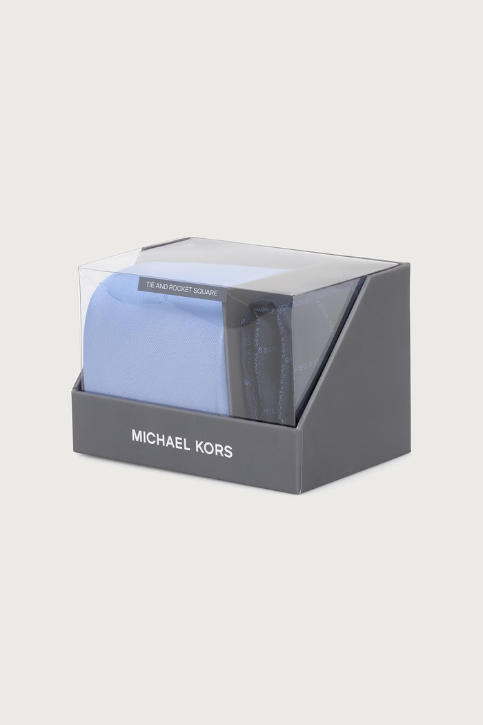Michael Kors Zestaw krawat i poszetka męski jedwabny MK0DT00259