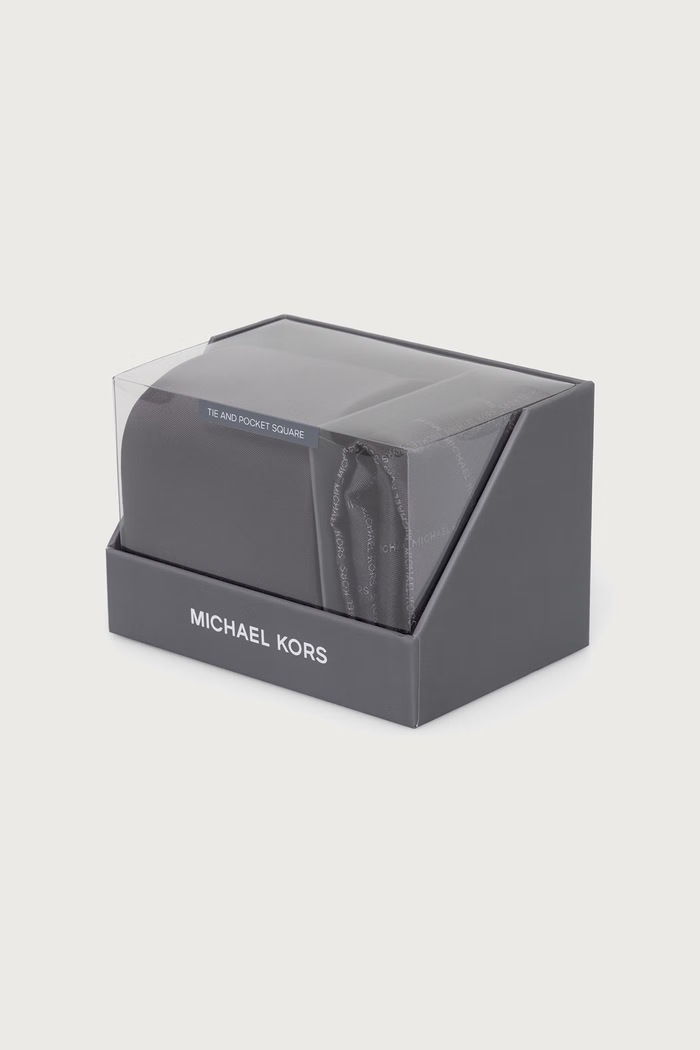 Michael Kors Zestaw krawat i poszetka męski jedwabny MK0DT00259