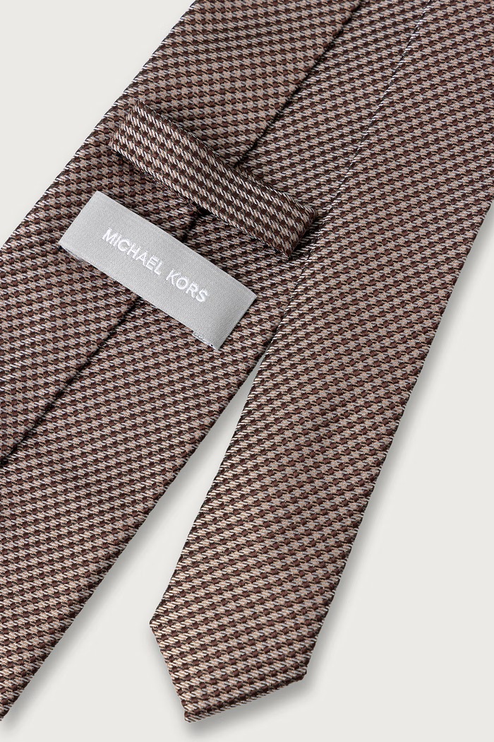 Michael Kors Krawat męski jedwabny MK0DT00256 brązowy AW26