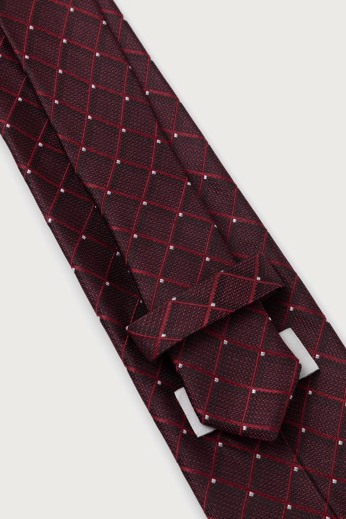 Michael Kors Krawat męski jedwabny MK0DT00251 bordowy AW26