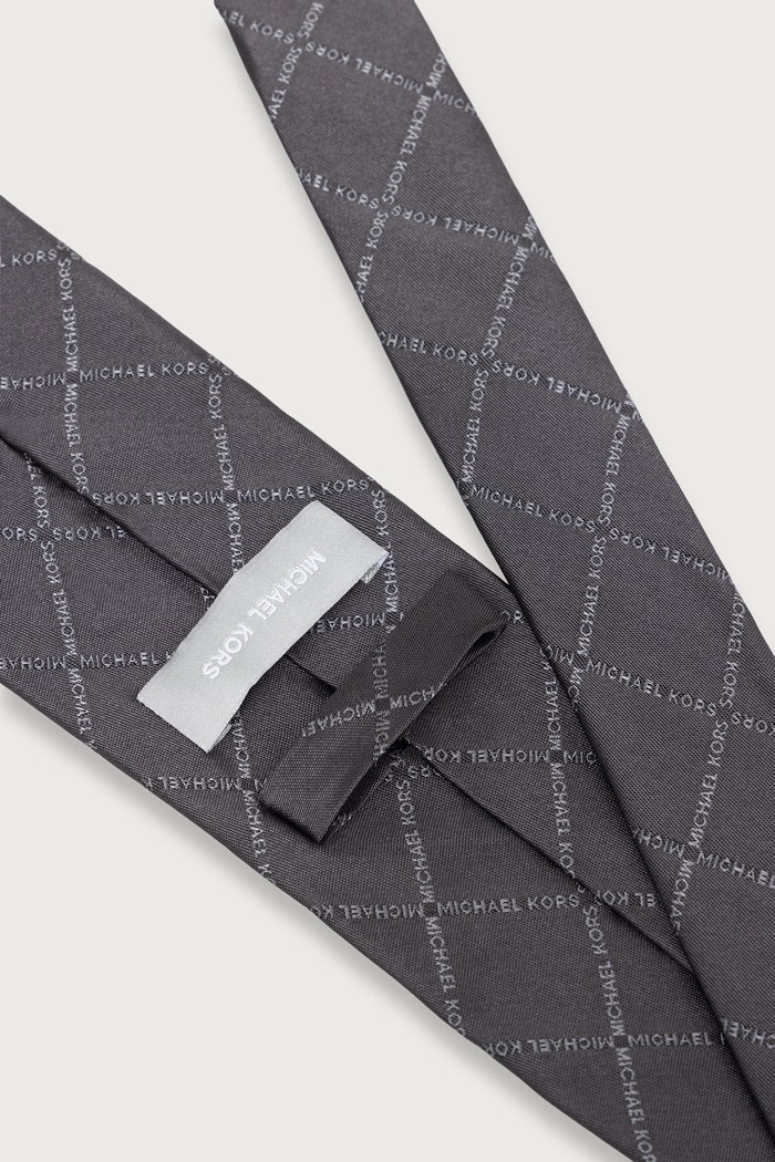 Michael Kors Krawat męski jedwabny MK0DT00228 szary AW26