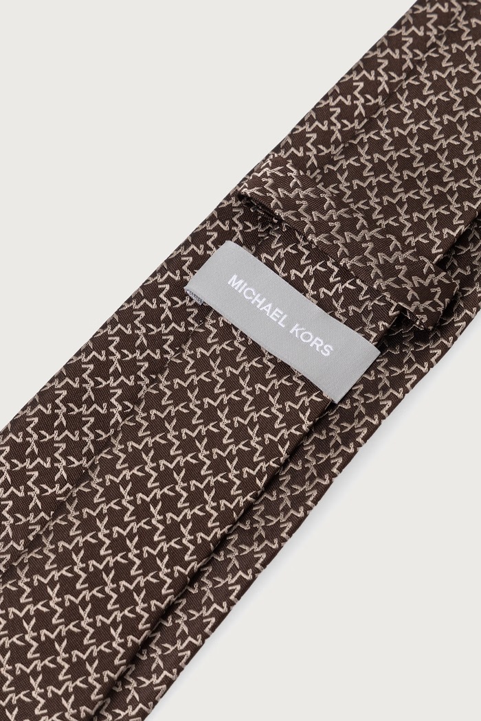 Michael Kors Krawat męski jedwabny MK0DT00208 brązowy AW26