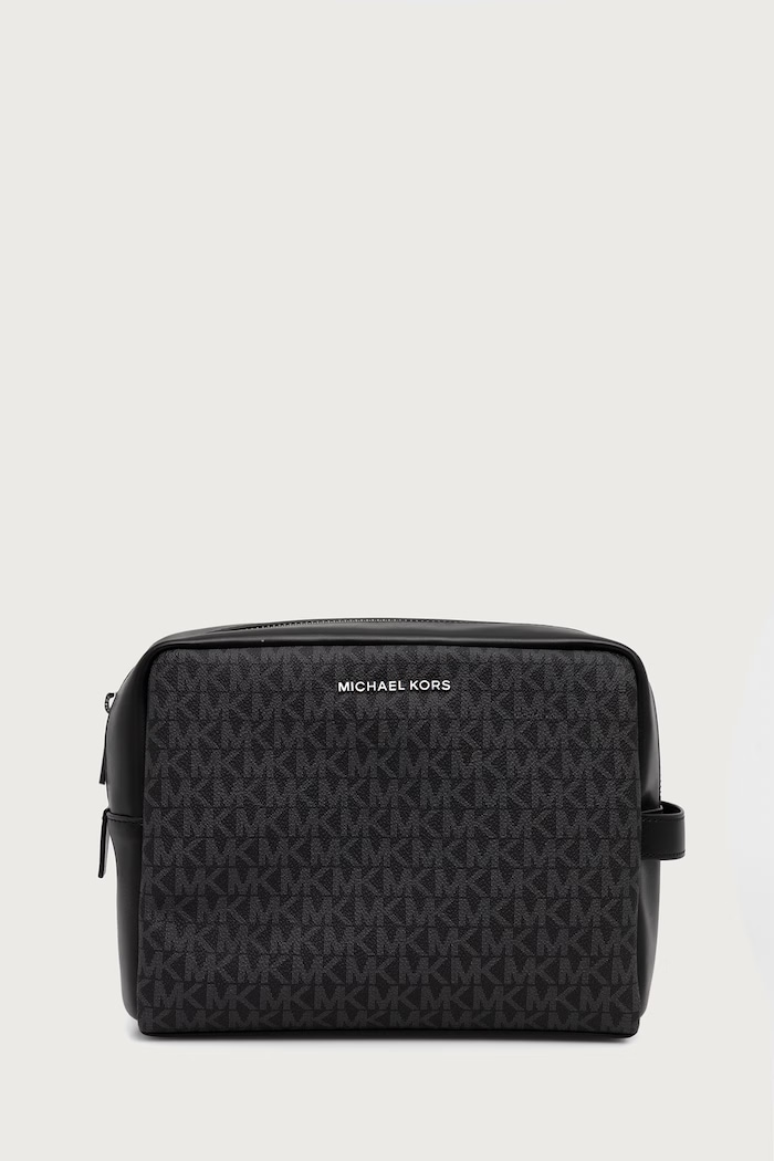 Michael Kors Kosmetyczka męska z imitacji skóry HUDSON czarny 33F6LHDN3B