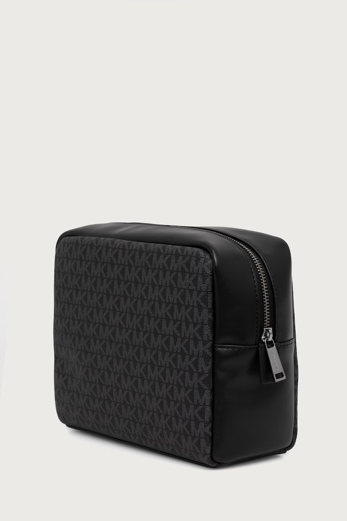 Michael Kors Kosmetyczka męska z imitacji skóry HUDSON 33F6LHDN3B czarny AW26