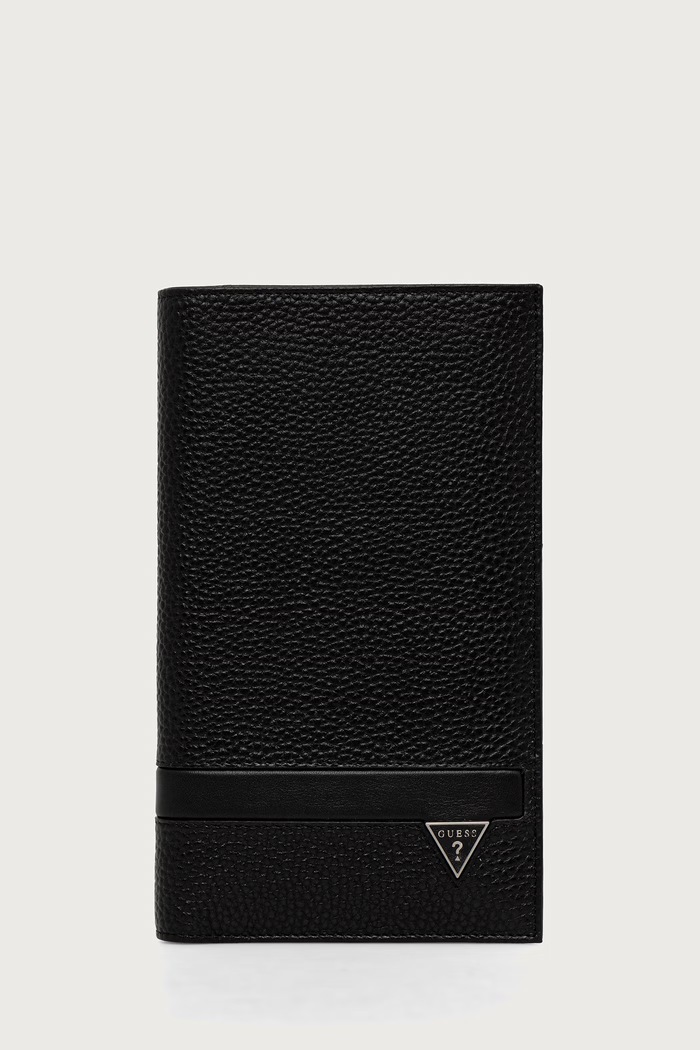 Guess Etui na paszport męskie skórzane MONACO czarny SMMOGR.LEA01