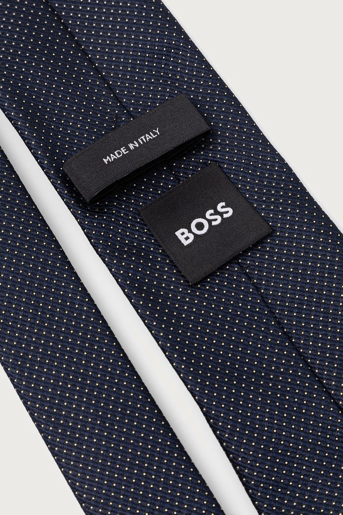 Sada kravaty a kapesníku pánská s hedvábím H-SET TIE-PKT SQ BOSS 50573332 námořnická modř
