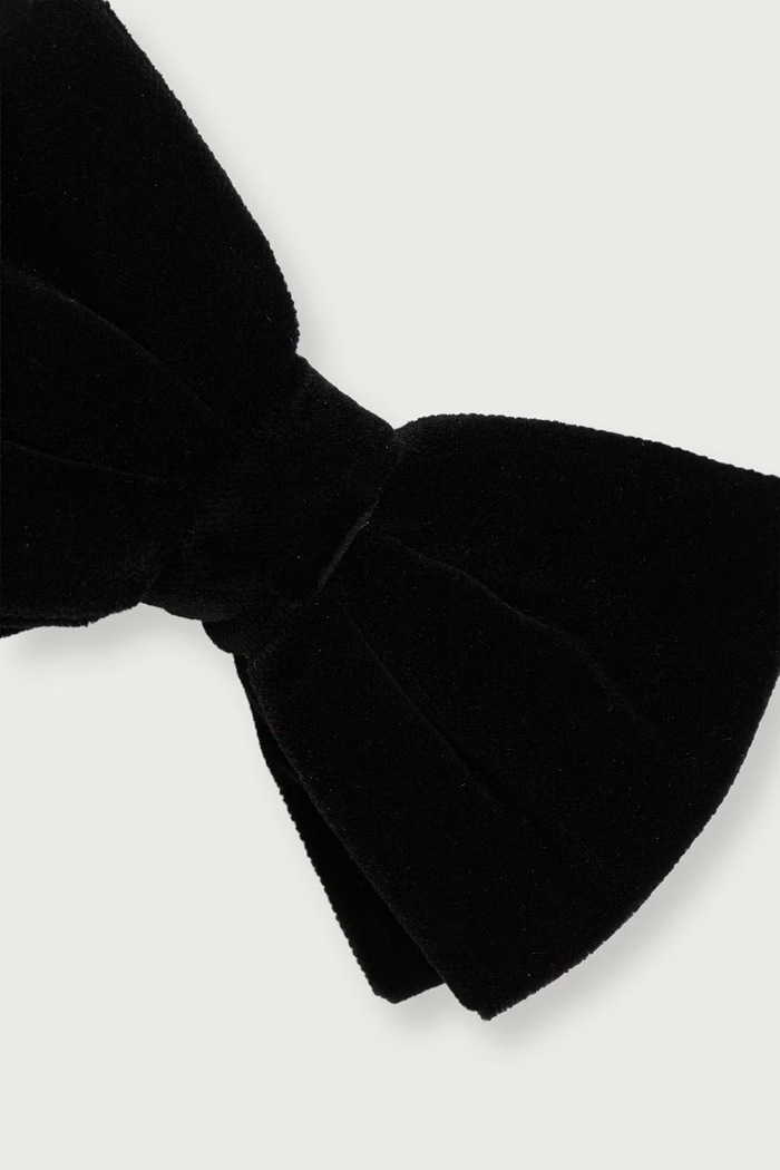 BOSS Leptir-mašna za muškarce od velura H-B.TIE BIGIOTTO 50528250 crna AW26