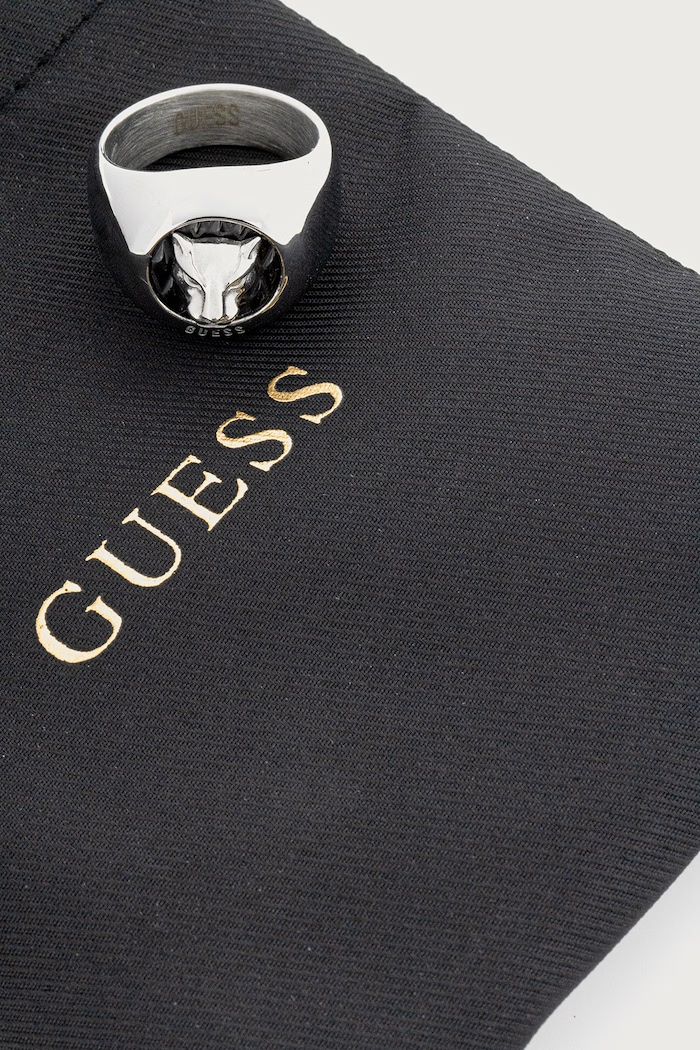 Guess Pečatni prstan moški iz nerjavečega jekla PANTHER JUMR06.111JW siva AW26