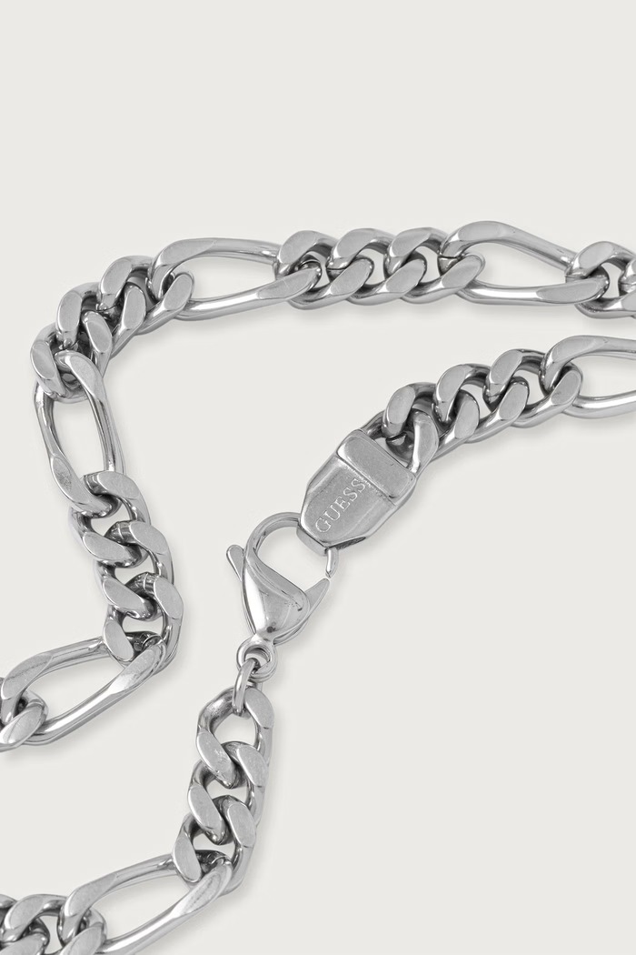 Guess Naszyjnik męski metalowy LO STUDIO JUMN06.099JW srebrny AW26