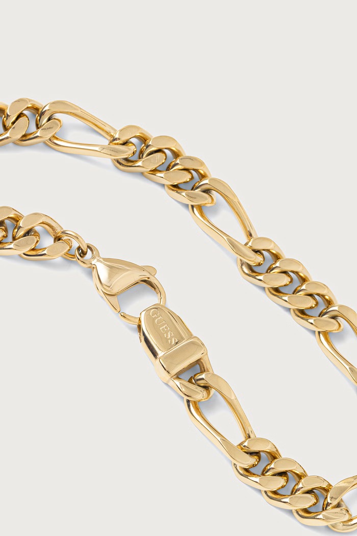 Guess Bransoletka męska ze stali nierdzewnej LO STUDIO JUMB06.100JW złoty AW26