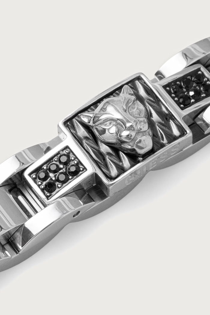 Guess Bransoletka męska ze stali nierdzewnej PANTHER JUMB06.087JW srebrny AW26